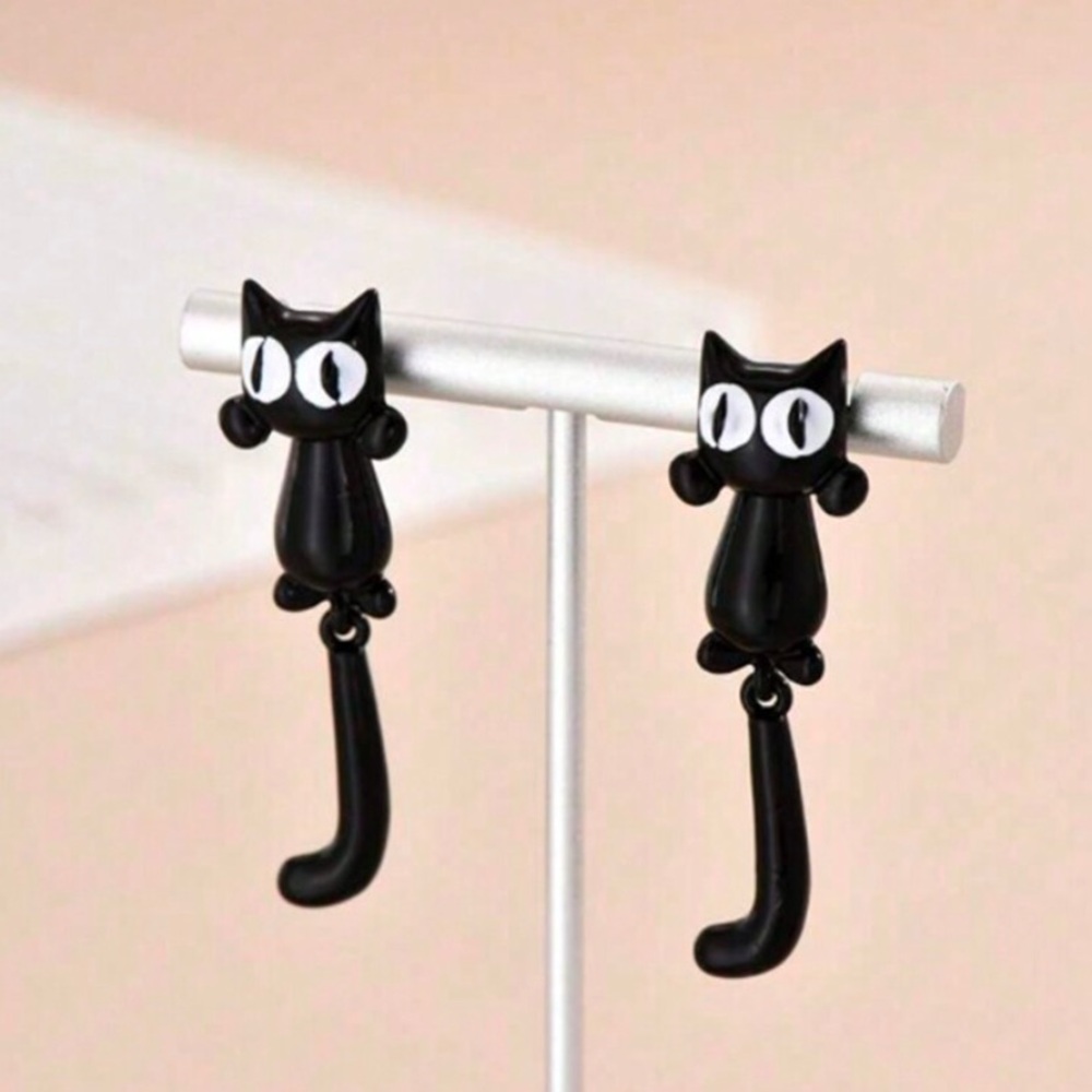 🍂 Black Cat Earrings | Felix the Cat Vibes | Kawaii Boutique Jewelry